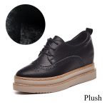 Kevadised uued ehtsast nahast platvormi k&otilde;rgust suurendav sisetalla platvorm, vaba aja veetmise platvorm naiste kingad 33