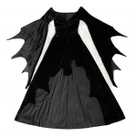 1 komplekti naiste cosplay kleit kaelakee peapaela ja sukkadega gooti stiilis n&otilde;ia Halloweeni peokost&uuml;&uuml;m, kraeta, pikkade nahkhiire varrukatega S A