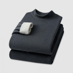 Meeste talvised termoriiete komplektid, kost&uuml;&uuml;mid, villane kilpkaelusega kampsun, pluus + p&uuml;ksid 2 pildiga aluss&auml;rgid meestele 4XL hall