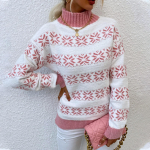 Naiste kudumid, j&otilde;ulud lumehelbed, poolkilpkaelusega j&otilde;ulukampsun L roheline