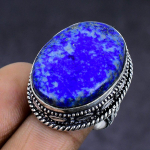 Lapis Lazuli Gemstone handmade 925 Sterling Silver gift Jewelry Ring Size 7 w9L65