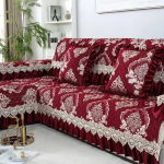 Four Seasons universaalne suur seelik-diivani kate Euroopa stiilis libisemiskindel diivanmatt Luksuslik elutuba pitsist padi diivanr&auml;tik 80x80x18cm