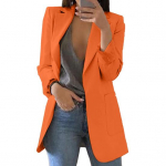 Naiste &uuml;likond, mantel, rev, pikkade varrukatega, avatud esiosaga &uuml;likond, taskutega Slim Fit &uuml;hev&auml;rviline &auml;rikontori naisriided M