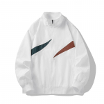 Kevad- ja s&uuml;gisjakk Vabaaja spordi &otilde;huke tuulejope Korea v&auml;ljaanne Trendikas p&uuml;stkrae V&auml;rviplokkidest jakk XXL valge