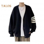 S&uuml;gistalvine Meeste kardigan V kaelusega kootud &uuml;hev&auml;rviline elastne puhast v&auml;rvi lahtised n&ouml;&ouml;bid Preppy Style &Uuml;herealine ametlik &auml;ristiilis kampsun mantel M hall