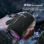 Bluetooth 5.3 k&otilde;lar Kaasaskantav Hifi juhtmeta k&otilde;lar USB v&auml;limine minik&otilde;lar Muusika RGB valguses taasesitus Speaker must