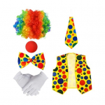 Halloweeni klouni cosplay kost&uuml;&uuml;mikomplekt Parukas Punane nina Kindad Vest Lips Kingad Mehed Naised T&auml;iskasvanud Peolava Esinemine Klouni riietus Rekvisiidid Riided Aksessuaarid