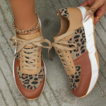 Naiste Platvormtossud &Uuml;mar Nina Madal L&otilde;ige Leopard Mustriga Kiilud Disainerjalatsid Naistele Paelad Vabaaja Spordijalatsid Zapatillas Mujer 43 black