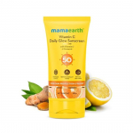 Mamaearth Vitamin C Daily Glow p&auml;ikesekaitsekreem C-vitamiini ja kurkumiga p&auml;ikesekaitse ja s&auml;ra jaoks - 50 g | SPF 50 PA++++ | Valget v&auml;rvi pole | Kerge