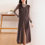 Naiste ka&scaron;miirkleit Qinghe ka&scaron;miir 30% ka&scaron;miir 70% vill s&uuml;gis-talvine ka&scaron;miir seelik pehme ja soe L tumepruun v&auml;rv