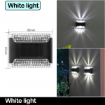 Uus p&auml;ikeseenergia 4LED vari seinalamp v&auml;lisaia sisehoovi dekoratiivlamp majapidamise r&otilde;du &ouml;&ouml;lamp veekindel &uuml;lemine ja alumine helendav seinalamp B (White)