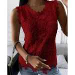 Suures suuruses lilleline vest Camisole suvetopid Moodne pitspluus Naiste žakaarv&auml;rvi varrukateta s&auml;rgid vabaaja naiste vintage T-s&auml;rk L must