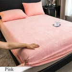 Kuum talvine soe flanell-fliisist voodipesu kaheinimesevoodile, queen/king size, k&otilde;ikeh&otilde;lmav madratsikate Bed sheet (220x200x25cm) roosa