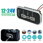 35,5 W autolaadija PD kahekordne USB-autolaadija pesa 12/24 V mootorrataste autode veoautode ATV paadi RV bussi jaoks