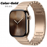 Titaani v&auml;rvi roostevabast terasest rihm Apple Watch Series 10 46mm jaoks, luksuslik k&auml;ev&otilde;ru, l&uuml;lidega, IWatch Ultra2 49mm 45mm 44mm 42mm 9 8 7 6 SE 5 For Series10 46mm kuld
