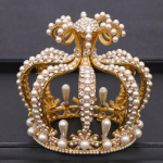 Pulmakroon H&otilde;bedane V&auml;rv Barokk Rhinestone Kristall P&auml;rl &Uuml;mmargune Kroon Pruudi Peaehe Printsess S&uuml;nnip&auml;evakroon Tiarajuveelid