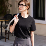 DAFIFY Naiste mood vabaaja suvekevadine &uuml;hev&auml;rvilise tr&uuml;kiga l&uuml;hikeste varrukatega O-kaelusega pluusid ja s&auml;rgid S valge