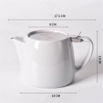 Keraamiline teekann kaane ja filtriga, suure mahutavusega kuumakindel kurn teekann K&uuml;lma vee kann 550 ml white