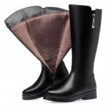 Naiste K&otilde;rged Saapad Talv Ehtne Nahk Naiste Pikad Saapad Villane Soe Rhinestone Mood Naiste Mootorrattasaapad 38