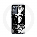 Coque Maniacase pour Xiaomi 12 5G Sangoku Naruto Luffy one piece Dragon Ball Z fond noir et blanc, anime manga