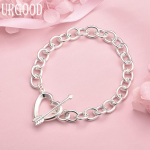 925 Sterling H&otilde;be S&uuml;damekujuline K&auml;ev&otilde;ru Mood Pulmaehted 20CM