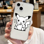 E-59 Pikachu &uuml;mbris iPhone'ile 7 8 11 12 13 14 15 16 Pro Max Plus Mini Xiaomi Redmi A3 9A 9C 10A 10C 13C M&auml;rkus 9 11 Realme Narzo C30 C55 Xiaomi POCO M6 Pro hall