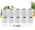 Kotid toiduainete vaakumsulguri jaoks Kotid rullid S&auml;ilitamine BPA-vabad vaakumpakendite jaoks 5 rulli/partii 12+15+20+25+28cm*500cm