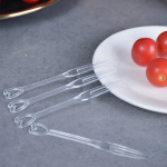 150 tk Mini puuviljakahvlid &uuml;hekordselt kasutatavad plastkahvlid peotortide puuviljakahvlite jaoks 2