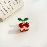 &Otilde;rn Crystal Cherry Mini V&auml;ike Juuksek&uuml;&uuml;s Metallist Rhinestone'i juuksen&otilde;elad Naiste Juuksekrabi klambrid Peakatted Juukseaksessuaarid veinipunane v&auml;rv