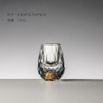 1 tk Creative Crystal Shot Glass 15ml Mini k&otilde;vad viski lik&ouml;&ouml;ritopsid topeltp&otilde;hjaga kuldfooliumist klaasist teetass K&otilde;rgekvaliteedilised kingitused meestele 15ml kuld