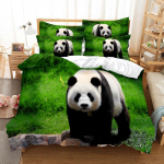 Panda tekikottide komplekt Armas loomamustriline voodipesukomplekt poistele T&uuml;drukutele Mikrofiibrist metsik hiiglaslik Panda king-size voodipesu kate EU single(135x200cm)
