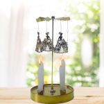 Candle Holder on Tray for Christmas Celebrations snowman pattern