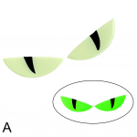 Uued mootorratta esikleebised esiklaasi kleebised elektriauto &ouml;&ouml;kurat 3D modifikatsioonisilm Y9M0 Dark Eyes Luminous-2pcs