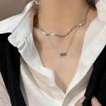 Naiste kerge kaelakee Elegantne Faux Pearl Butterflies Choker kaelakee reguleeritava ketiga