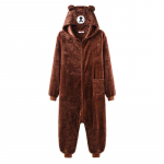 Unisex Bear Kigurumis T&otilde;mblukk Animal Onesie Naised Mehed T&auml;iskasvanud Paar Naljakas Jumpsuit Flanell Soe Pehme Multifilm Talvine magamisriided XL