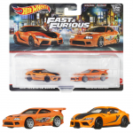 Hot Wheels Premium 2 Pack Fast Furious 2021 Toyota GR Supra aastat vana ja HKF54 & Supra/Toyota [3 &uuml;les] oranž