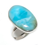 Natural Republic Larimar Gemstone 925 Sterling Silver Jewelry Ring Size 7.5 a7p50