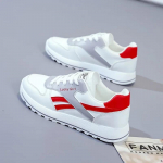 Kevadine allahindlus Uued naiste triibulised naiste spordijalatsid Vulkaniseeritud luksuslikud jooksutossud jalan&otilde;ud platvormiga tossud jalatsid 35 punane