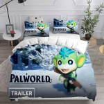 Uus M&auml;ng Palworld Voodipesukomplekt Tekk Voodikate Voodikate Tekikott Padjap&uuml;&uuml;r 2-3 Osalised Komplektid Magamistoa Kaunistus Kodutekstiil EU Twin 135x200cm