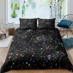 Galaktika teema sinine lilla disain tekikott t&auml;issuuruses t&uuml;drukutele poistele teismelistele lastele kingitused T&auml;htede unistav taevane voodipesukomplekt toakujundus 135x200cm 2pcs