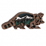 Puidust k&auml;sit&ouml;&ouml;ehitis 3D-graveerimine loomakuju puidust nikerdatud kujuke majapidamislauale