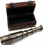 1920 Laevakapteni T&ouml;&ouml;teleskoop Puidust Karbiga Messingist Valmistatud Vaatluskaamera Klaas Optika Piraadi Instrument Messingist Merenduslik Teleskoop,