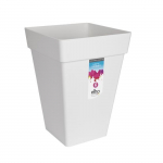 ELHO Pot de fleurs carr&eacute; haut Loft Urban 30 - 29,3 x 29,3 x H41,3 cm - Blanc - 100% recycl&eacute;