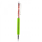Pierres et Min&eacute;raux. Stylo min&eacute;raux Rubis du Br&eacute;sil. Couleur Vert pomme.