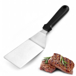 K&auml;sitsi k&uuml;&uuml;nistega roostevabast terasest teppanyaki spaatel pannkookide, pitsa ja liha k&uuml;psetamiseks Medium long frying spatula