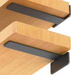 6 tk ujuva riiuli kronsteini komplekt, 6-tollised raskeveokite t&ouml;&ouml;stuslikud riiuliklambrid, mustad metallist L-kujulised kronsteinid riiulite toetamiseks DIY(1/5 tolli paksustatud) 6 Inch