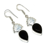 Black Spinel Handmade 925 Sterling Silver Jewelry Earring 1.77 p6c18