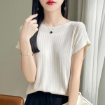 Mood Kaldkrae Naiste Kampsun J&auml;&auml;siid Kevad Suvi Kootud Kampsun Vabaaja Vabaaja S&auml;rgid L&uuml;hikeste Varrukatega Kudumid XXL valge