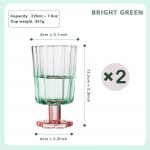 225ml Loov V&auml;rvilisest Klaasist Pokal J&auml;&auml;tiseklaas K&uuml;lma Joogi Puuviljatee Tass Jalgadega Magustoiduklaas Dekoratiivne Klaasist Tass 201-300ml