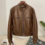 OFTBUY Naiste Vintage Lahtine Pu Kunstnahast L&uuml;hike Jakk Taskutega Mootorrattajakk Naiselik Lukuga Retro Moto Biker Mantel Pealisr&otilde;ivad Topid S must